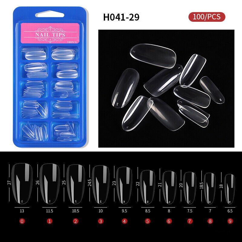 100Pcs HalfFull Cover Nails Artificial False Nail Tips Model #29
