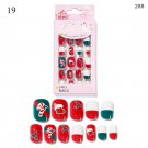 24PCS Kids Christmas Fake Nails Press On Model #019