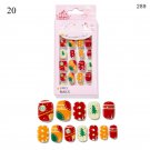 24PCS Kids Christmas Fake Nails Press On Model #020