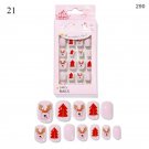 24PCS Kids Christmas Fake Nails Press On Model #021