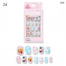 24PCS Kids Christmas Fake Nails Press On Model #024