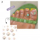 24Pcs Press On Toe False Nails Black Line Glitter Model #03