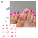 24Pcs Press On Toe False Nails Black Line Glitter Model #08
