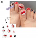 24Pcs Press On Toe False Nails Black Line Glitter Model #13