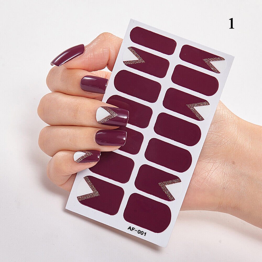 Patterned Nail Art Sticker Manicure Decal Full Nail #AF-001