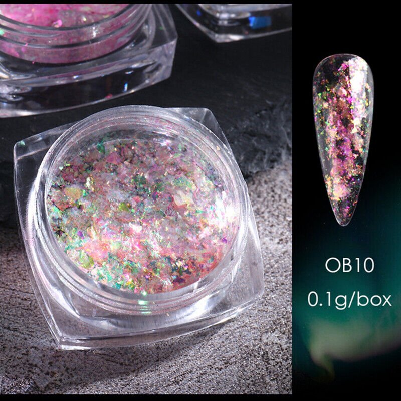 Duo Chrome Chameleon Nail Flakes Nails Powder Colour #OB10