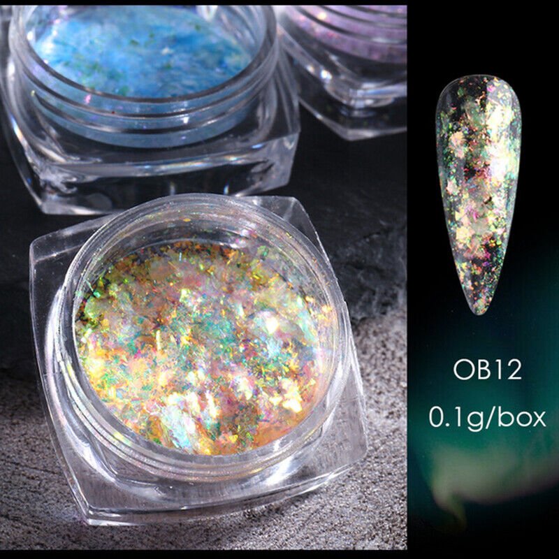 Duo Chrome Chameleon Nail Flakes Nails Powder Colour #OB12