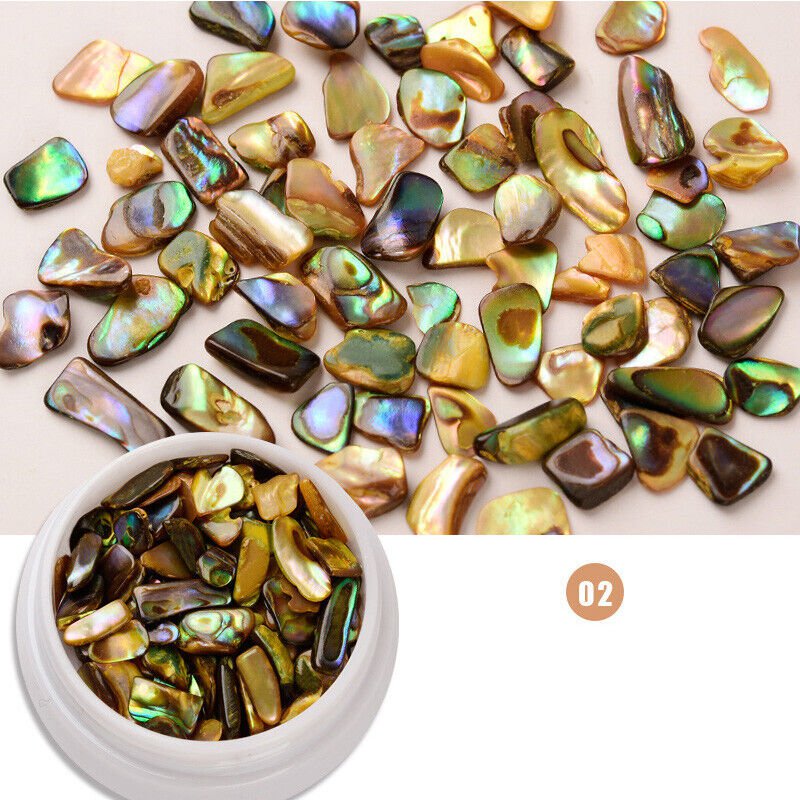 Colorful Shell Fragments Nail Art Decorations Ornaments Gold