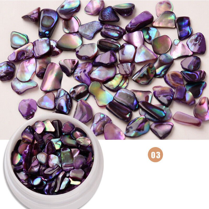 Colorful Shell Fragments Nail Art Decorations Ornaments Purple
