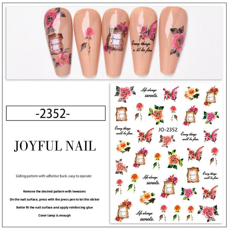 Rose Nail Sticker Decor Flower 2352 Model