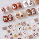 1 sheet Cartoon Bear Print Nail Art Sticker Nail Decals Nail Decoration