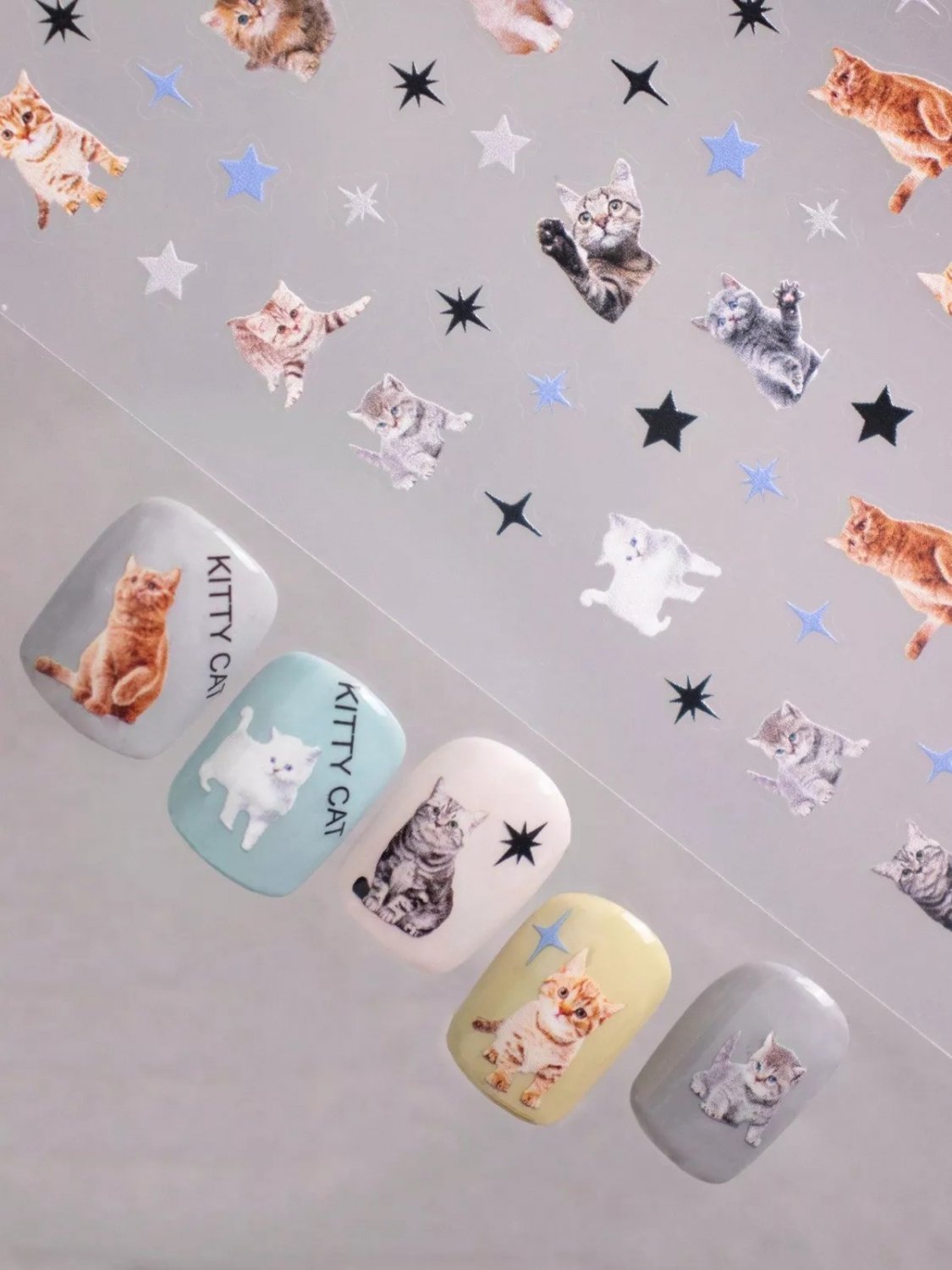 1set Lovely Cat Pattern Nail Art Stickers Nail Decals Nail Decoration
