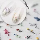 1 sheet Flower Design Back Adhesive Nail Sticker For Nail Art Decoration, Sticker