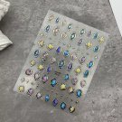 1 sheet Embossed Shiny Gem Sticker Nail Ornament Irregular Gold Frame Slider Diy