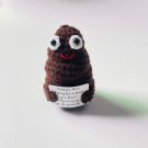 Crochet Poo with Positive Quote, Handmade Funny Gift for Friend,Cute Office Desk Accessory