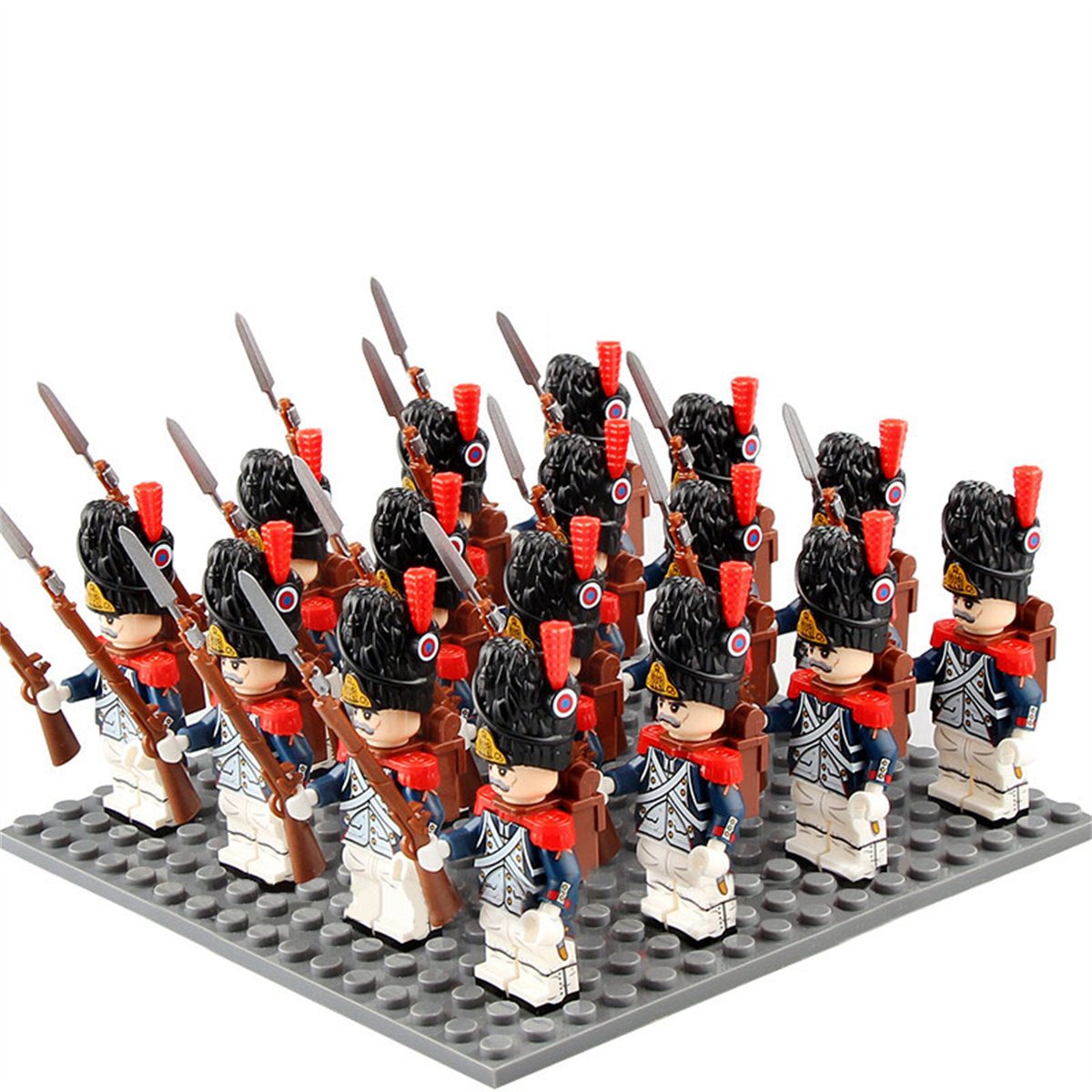 16pcs French Royal Guard Grenadier Napoleonic Wars Custom Minifigures Set