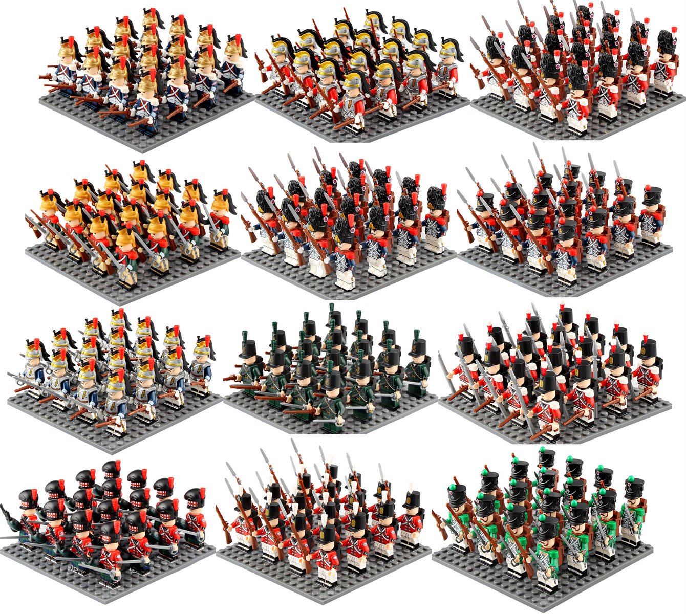 Napoleonic Total Wars 7 Countries Infantry Army Collectible Minifigure Toys
