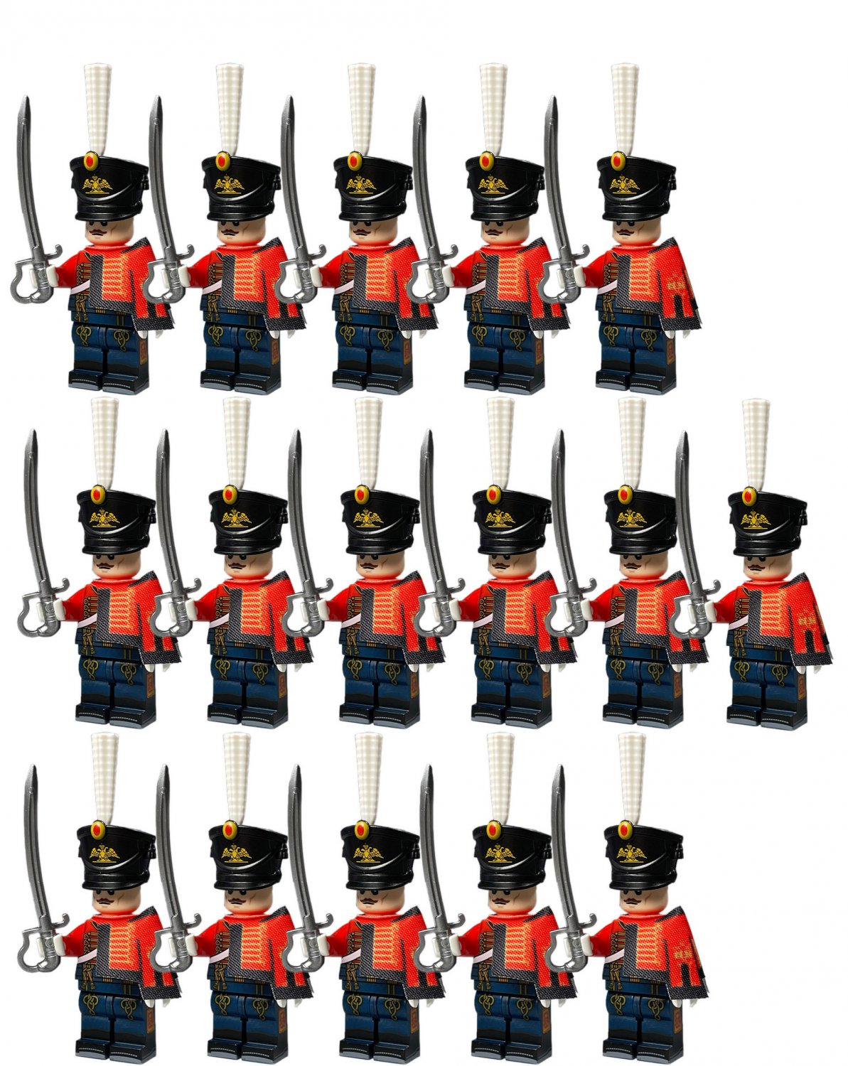 16pcs Russian Guard Hussar Napoleonic Wars Minifigures Set