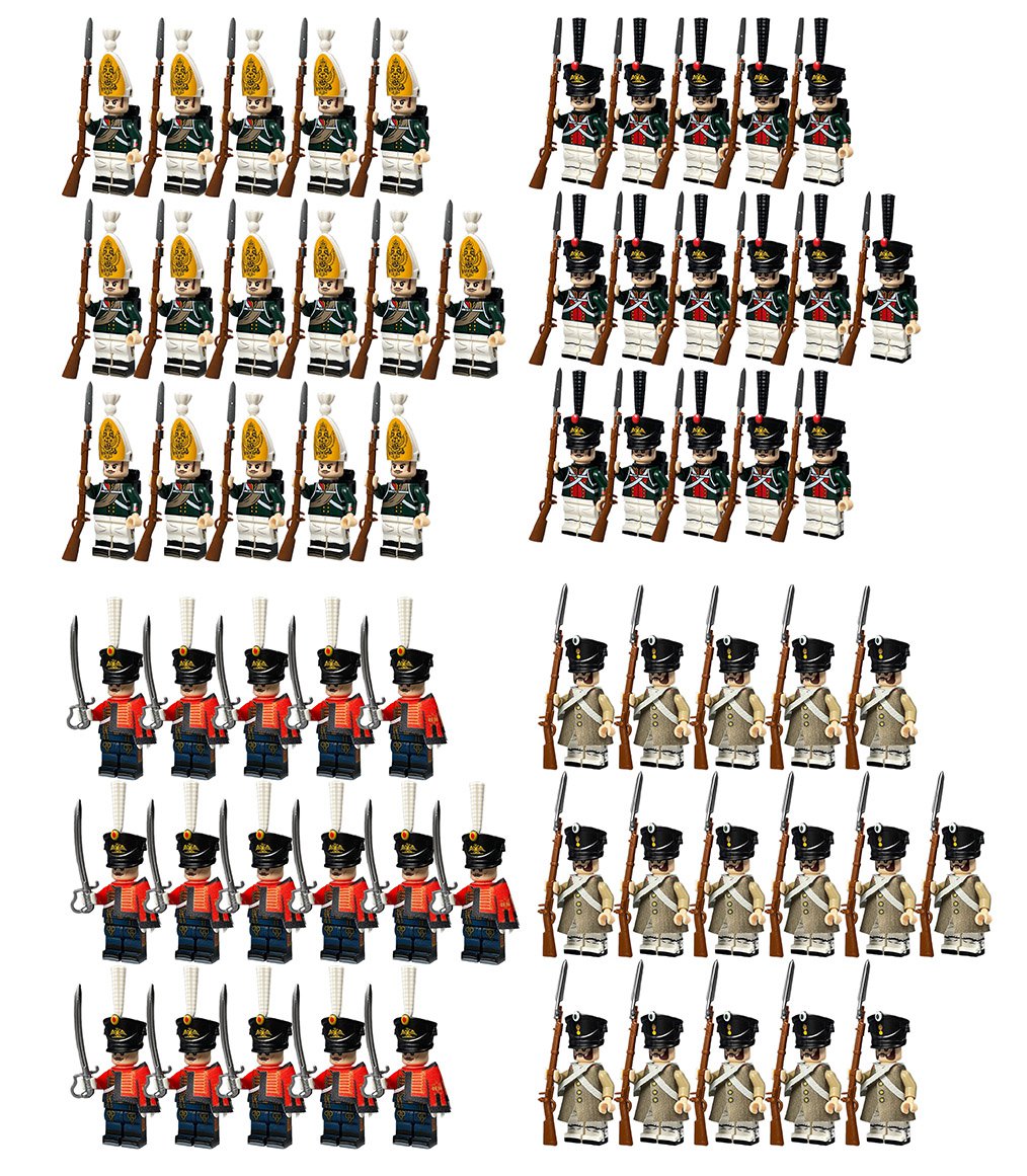 64pcs Napoleonic Wars Russian Empire Army Soliders Minifigures Toys