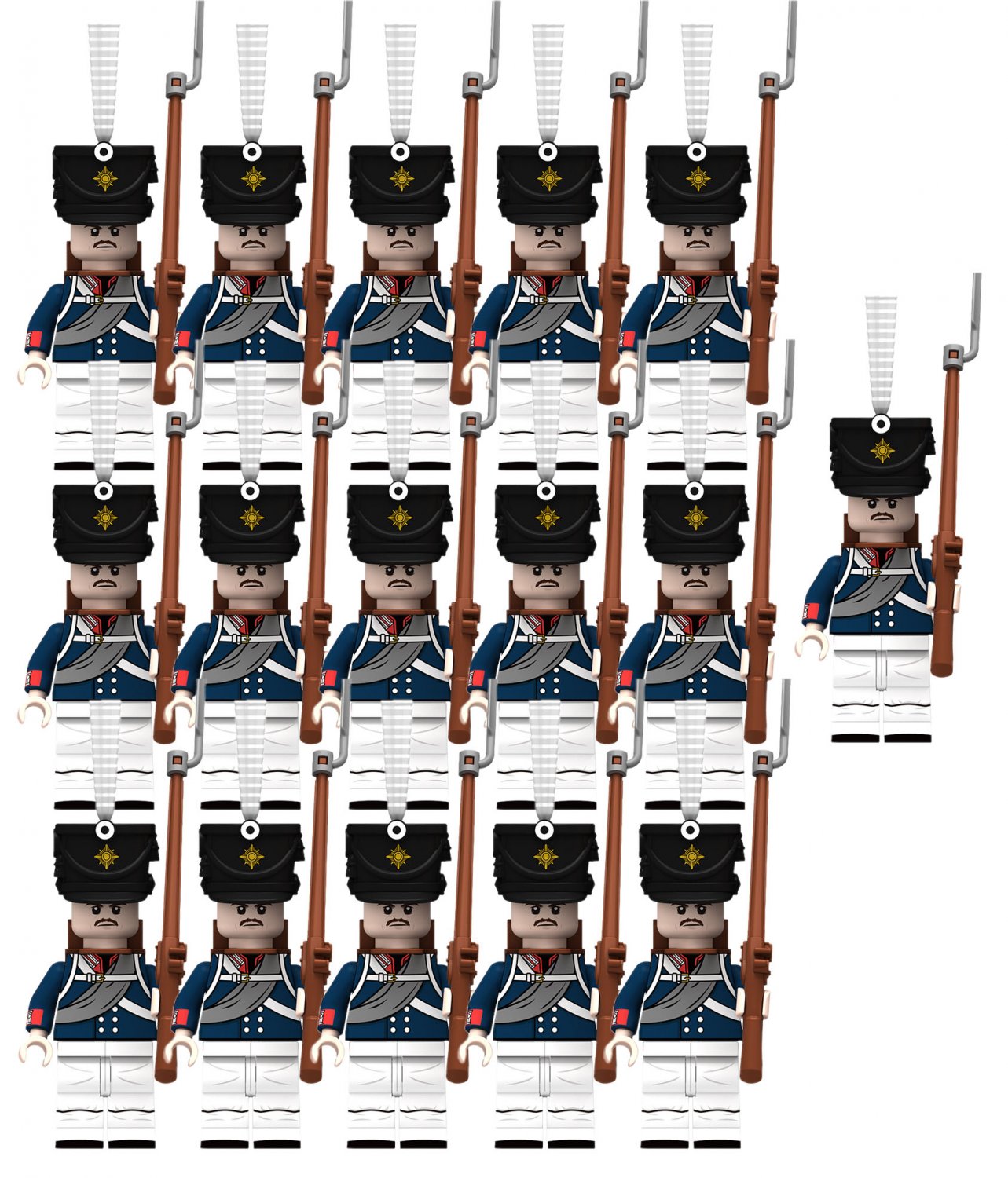 Prussian Royal Guard Grenadier Infantry 16 Minifigures Set