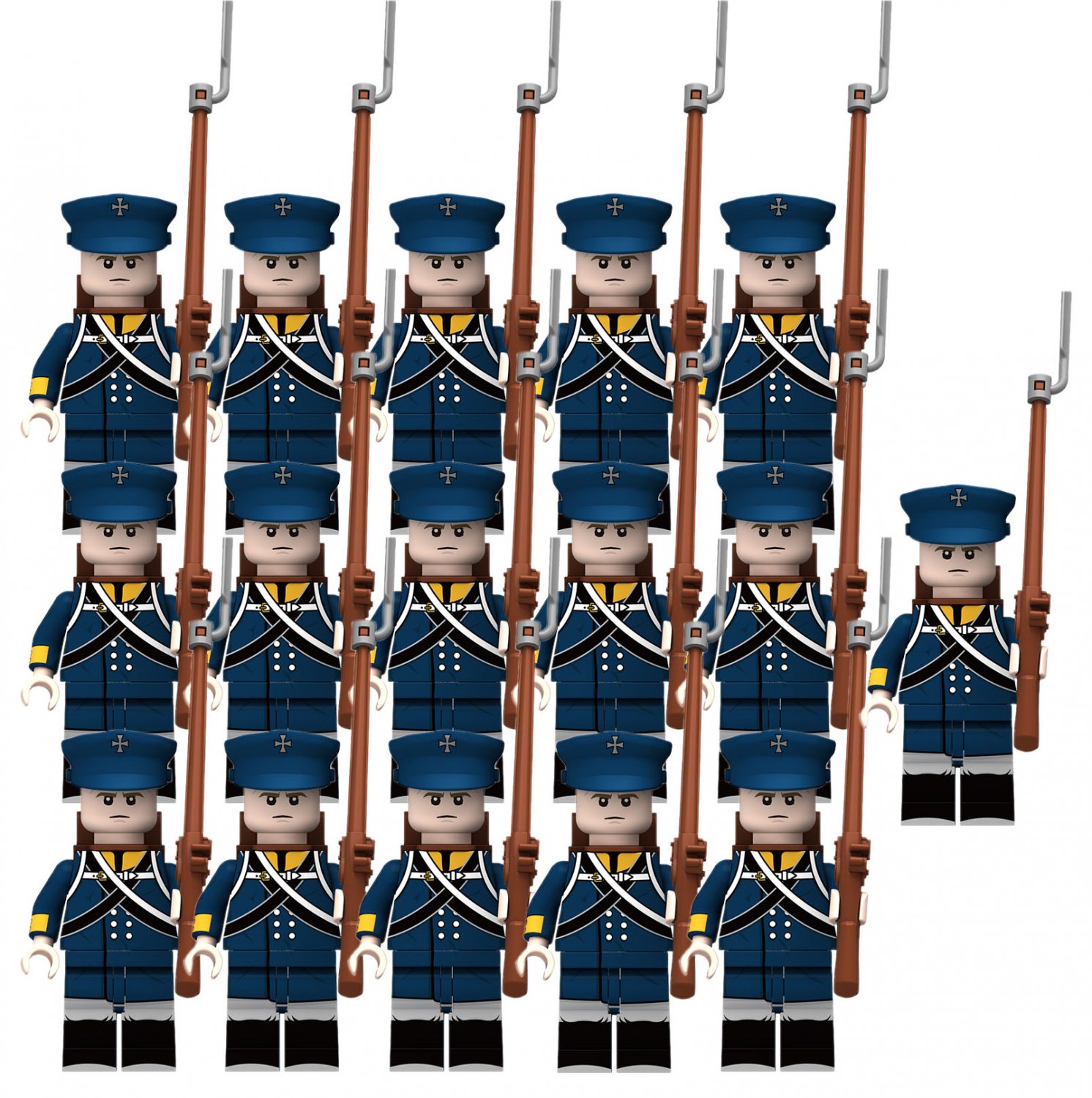 Prussian Landwehr Infantry 16 Minifigures Set