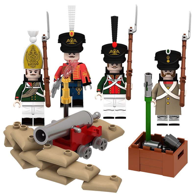 Russian Infantry Custom Minifigures with Weapons and Accessories