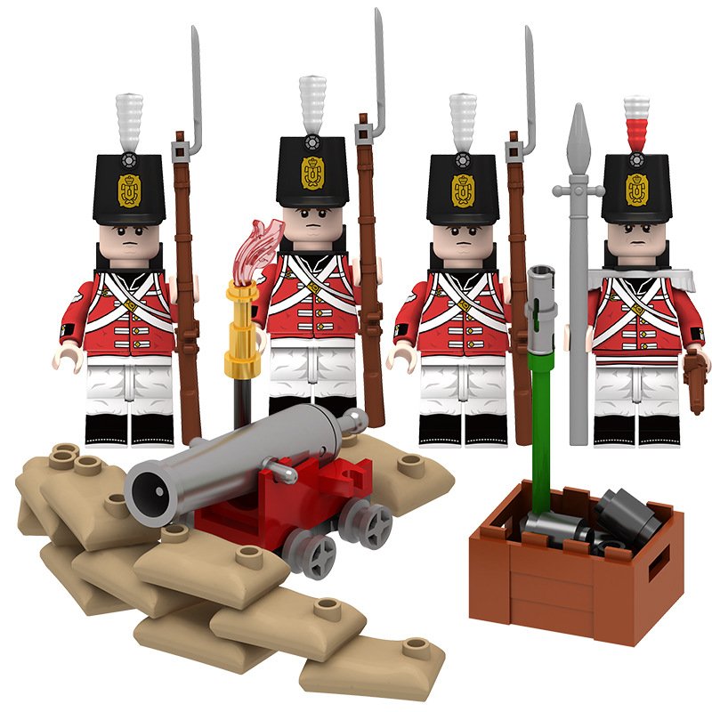 British Light Infantry Minifigures with Weapons and Accessories