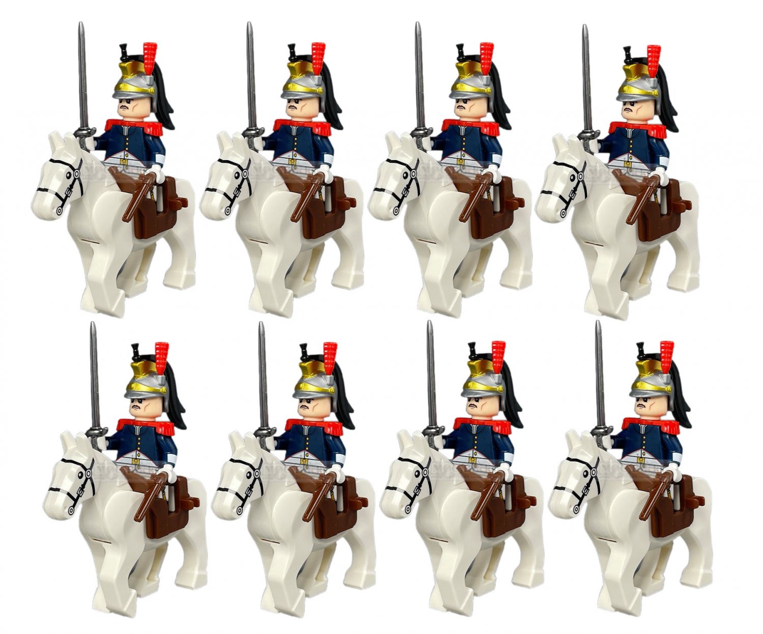 16pcs Mounted French Cuirassiers Minifigures Set Toys