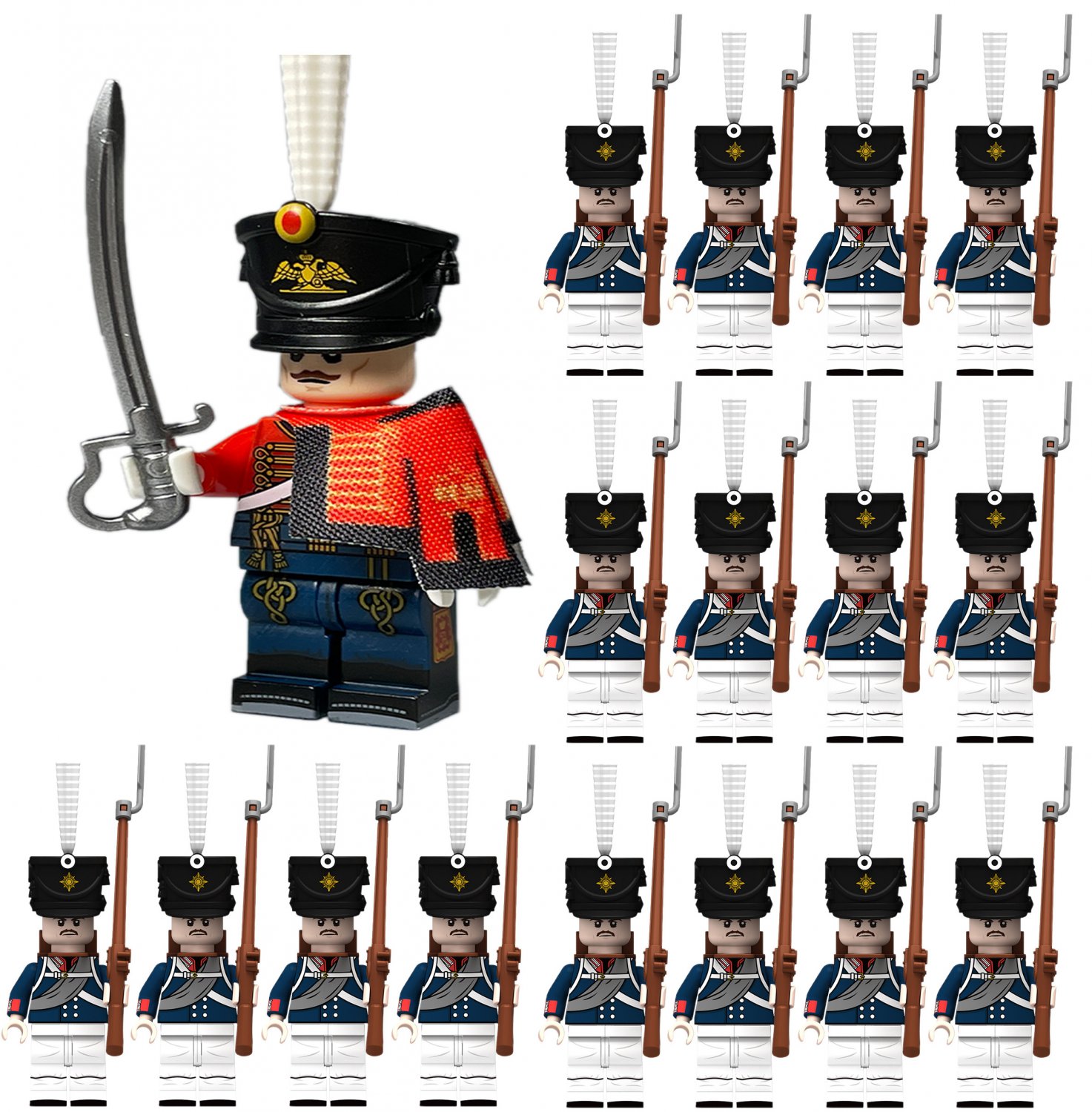 Officers & Prussian Guard Grendiers 21 Minifigures Lot