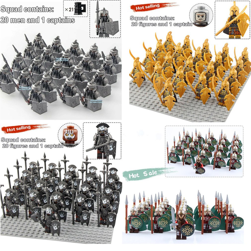 21Pcs/set Uruk-hai Dwarf army Elf Guard Minifigures