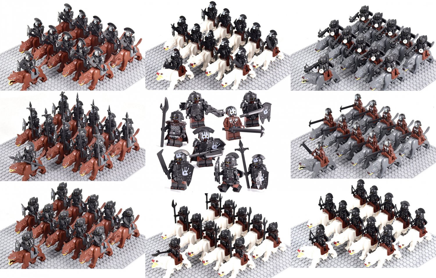 LOTR Mounted Isengard Uruk-hai Orcs Infantry Collection Minifigure Blocks