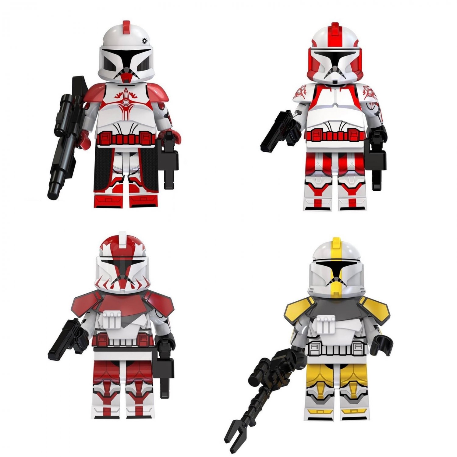 Star Wars Phase 1 Clone Team Fox Stone Bly 4 Minifigure Set