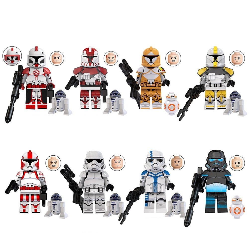 Star Wars Phase I Bomb Squad & Commander 8 Minifigure Set