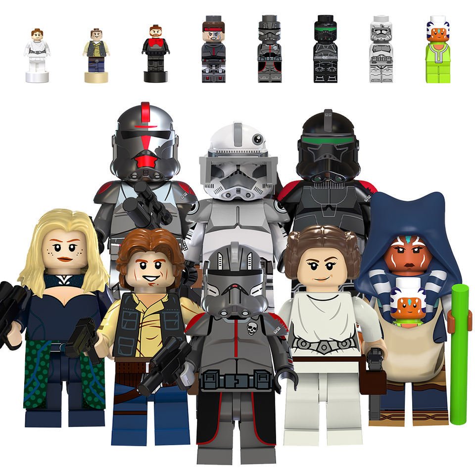 Star Wars Jedi Team with Bad Batch Han Leia 8 Minifigure Set