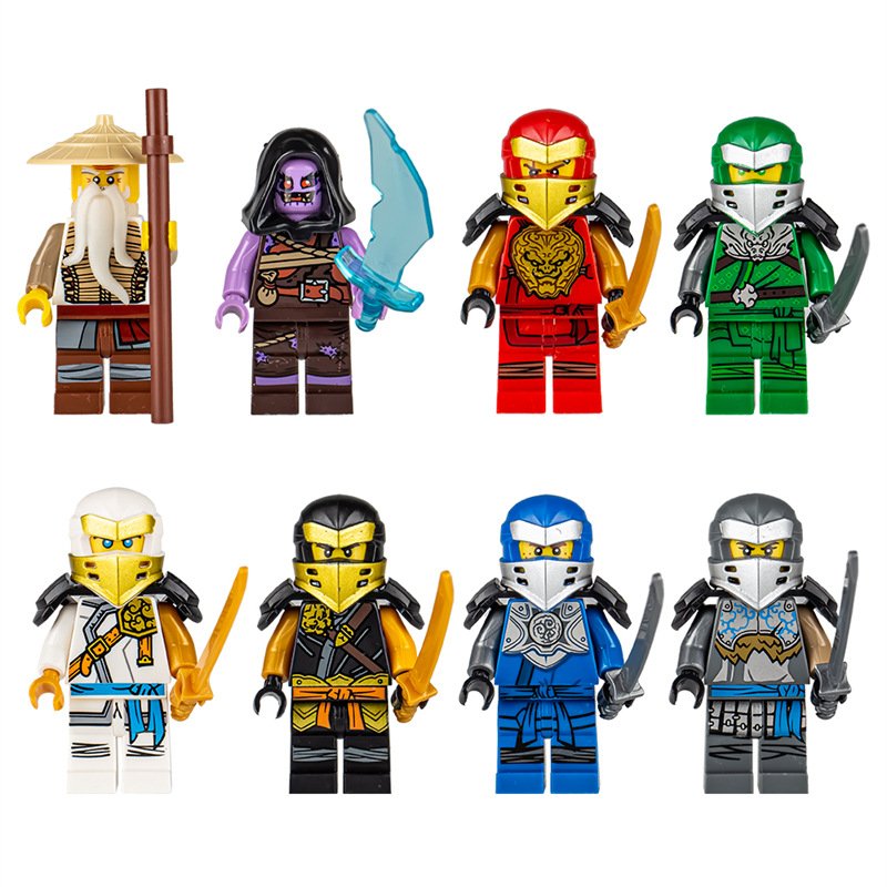 8pcs Ninja & Villain Minifigures Brick Set