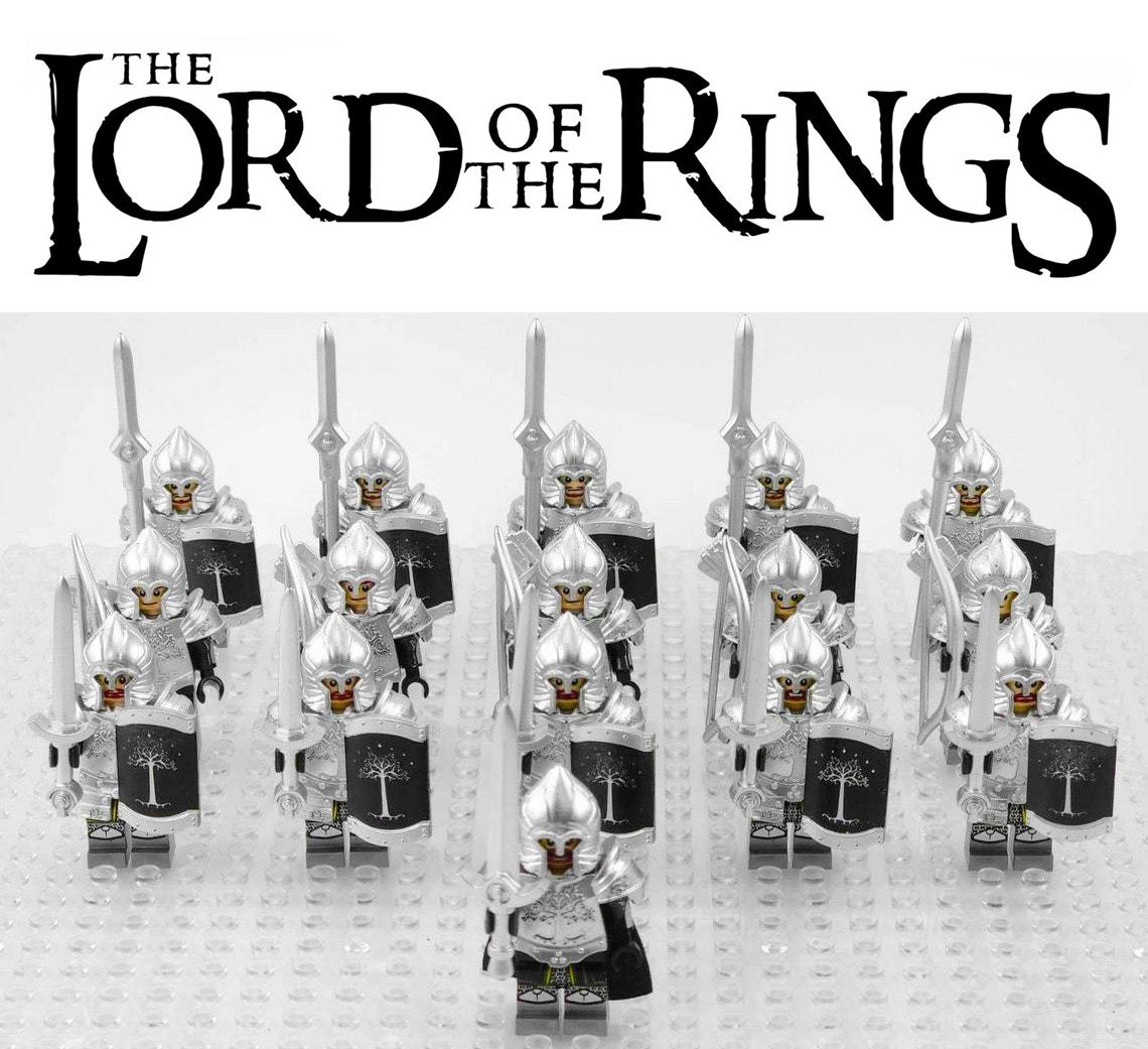 16pcs Gondor Heavy Spearmen Army LOTR Custom Minifigures Collection