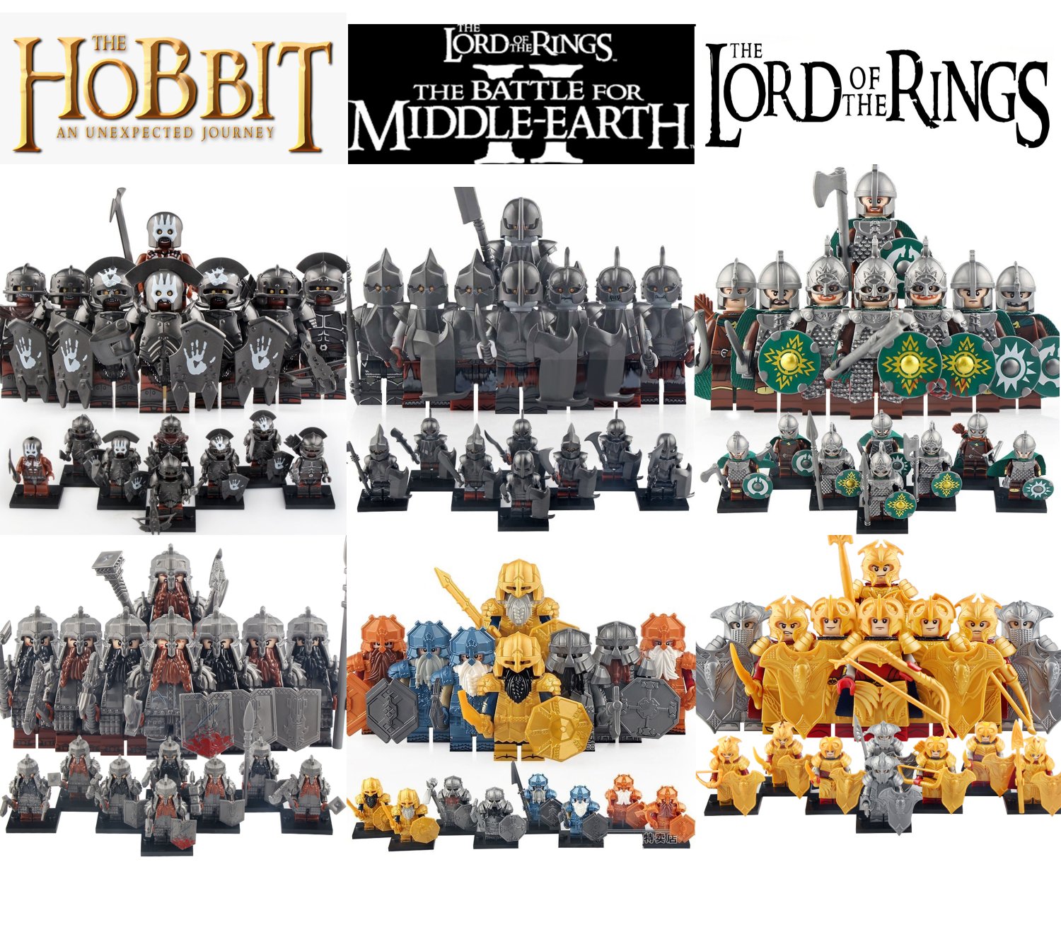 Battle of Five Armies Minifigure Collection The Hobbit LOTR Toy Gift Set
