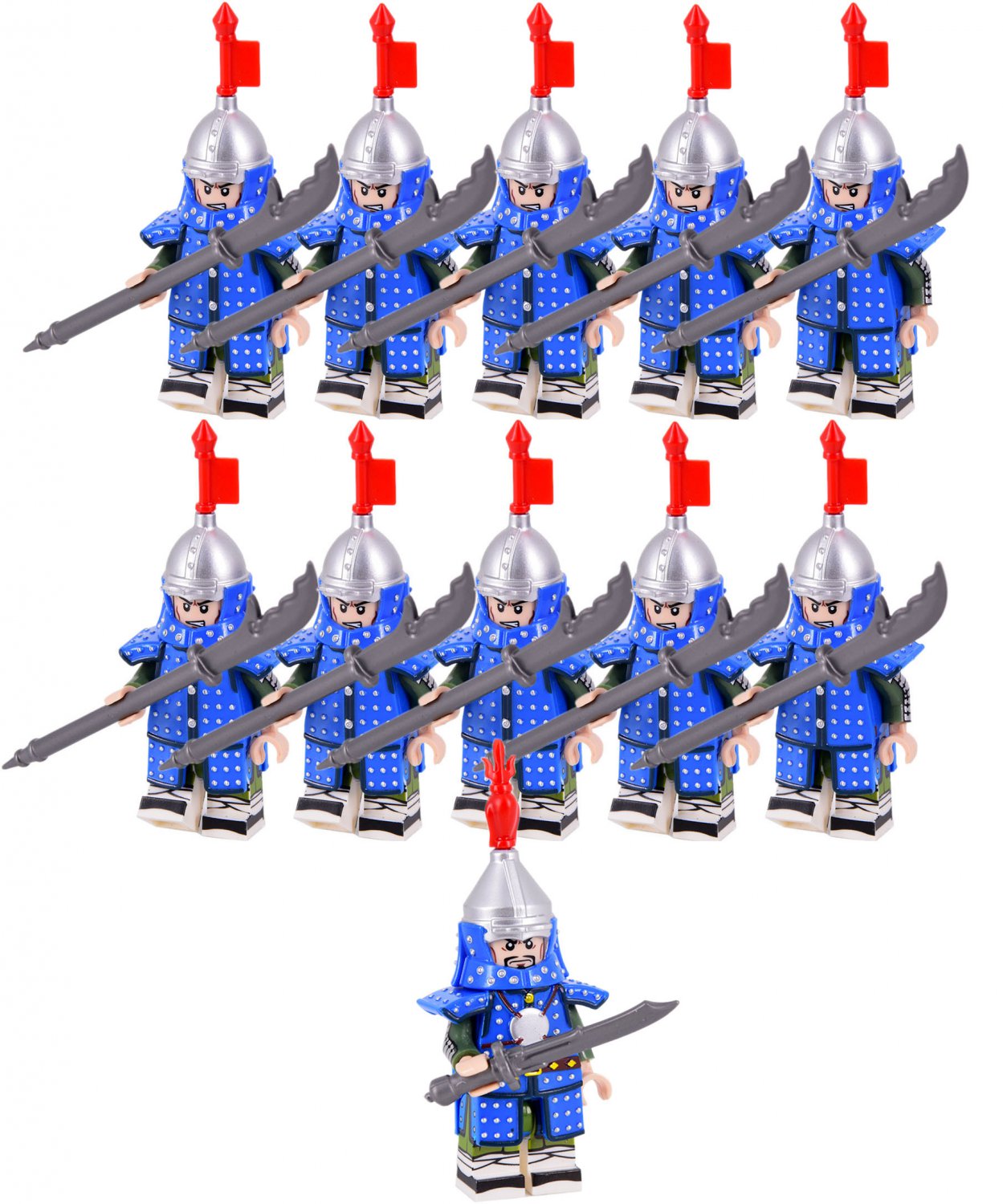 Ancient China Ming Dynasty Falchion Soliders Army Set A 11 Minifigures Lot