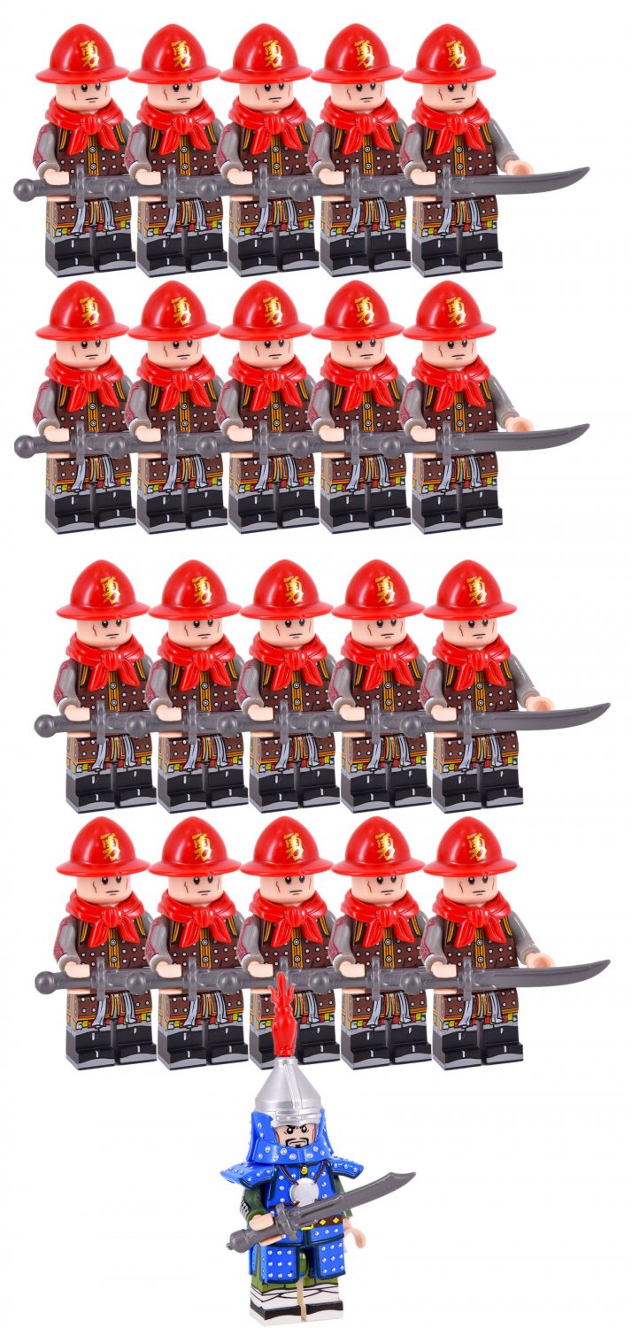 21pcs Custom Ancient China Ming Dynasty Falchion Army Set B Minifigures