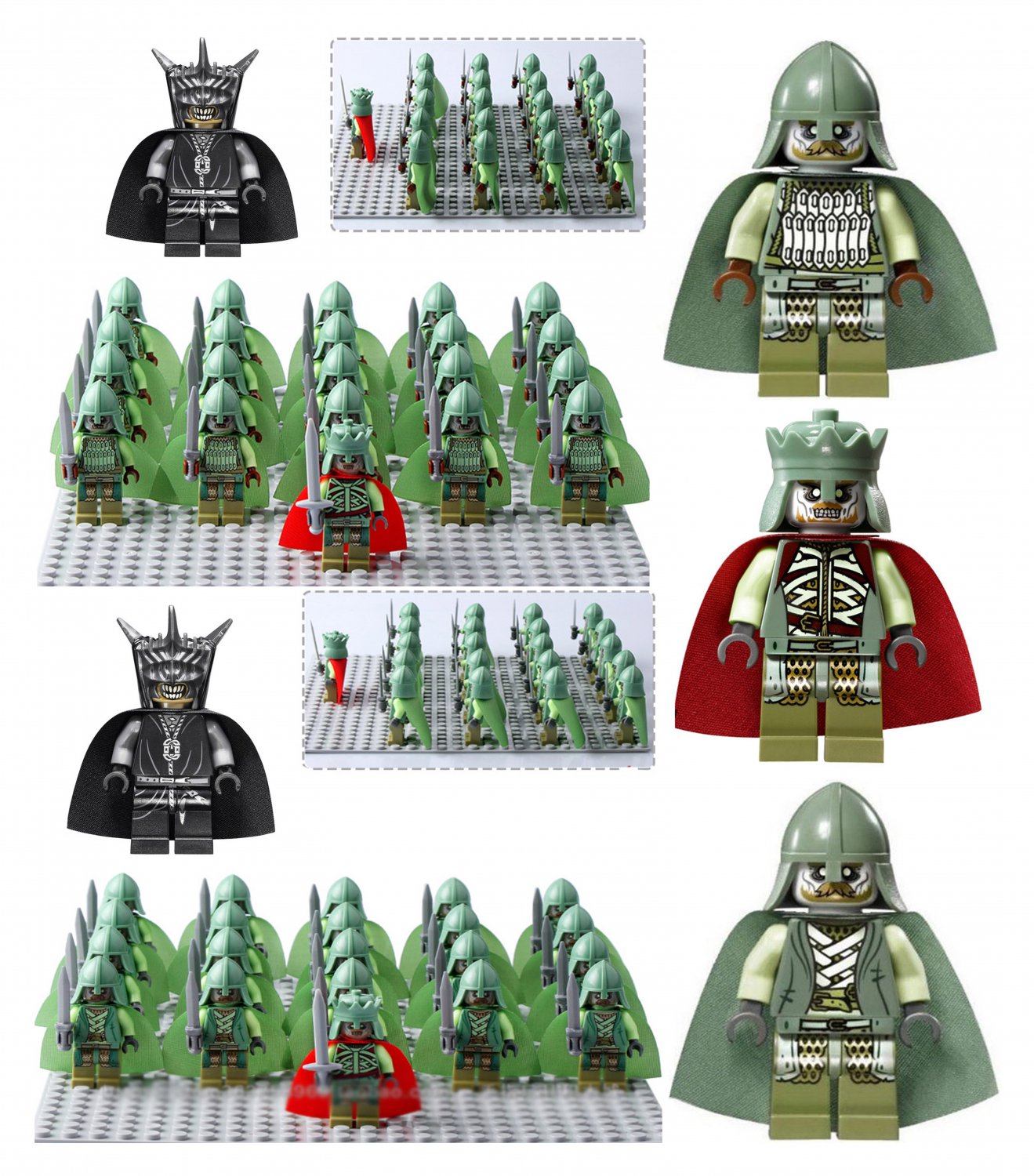 LOTR Dead Men of Dunharrow & King of the Dead 22 Custom Minifigures Lot