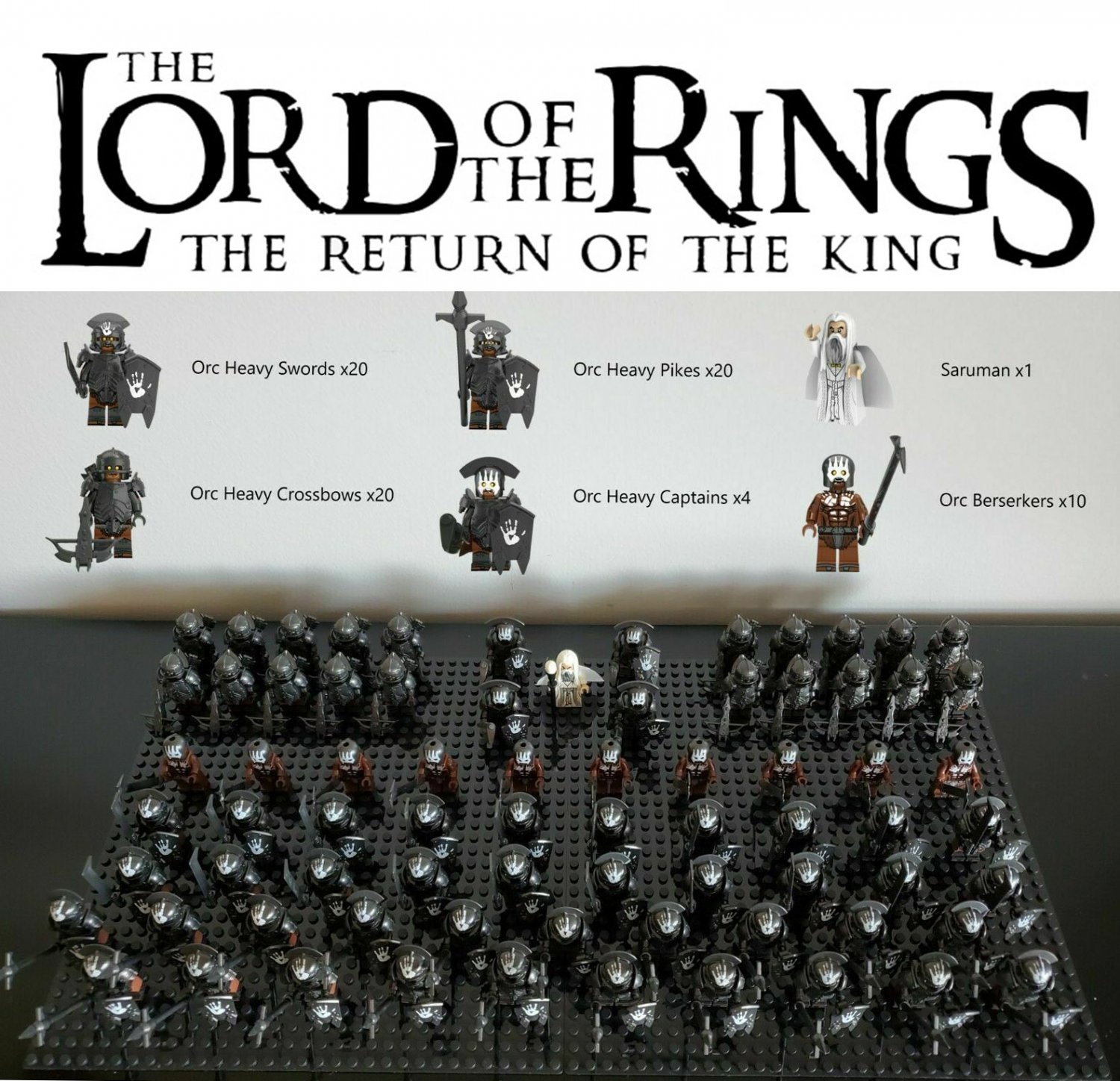 75pcs Isengard Uruk-hai Orcs Heavy Battalion LOTR Minifigures Set