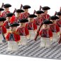 21pcs UK Red Coat Soldiers Army American Revolutionary War Minifigures