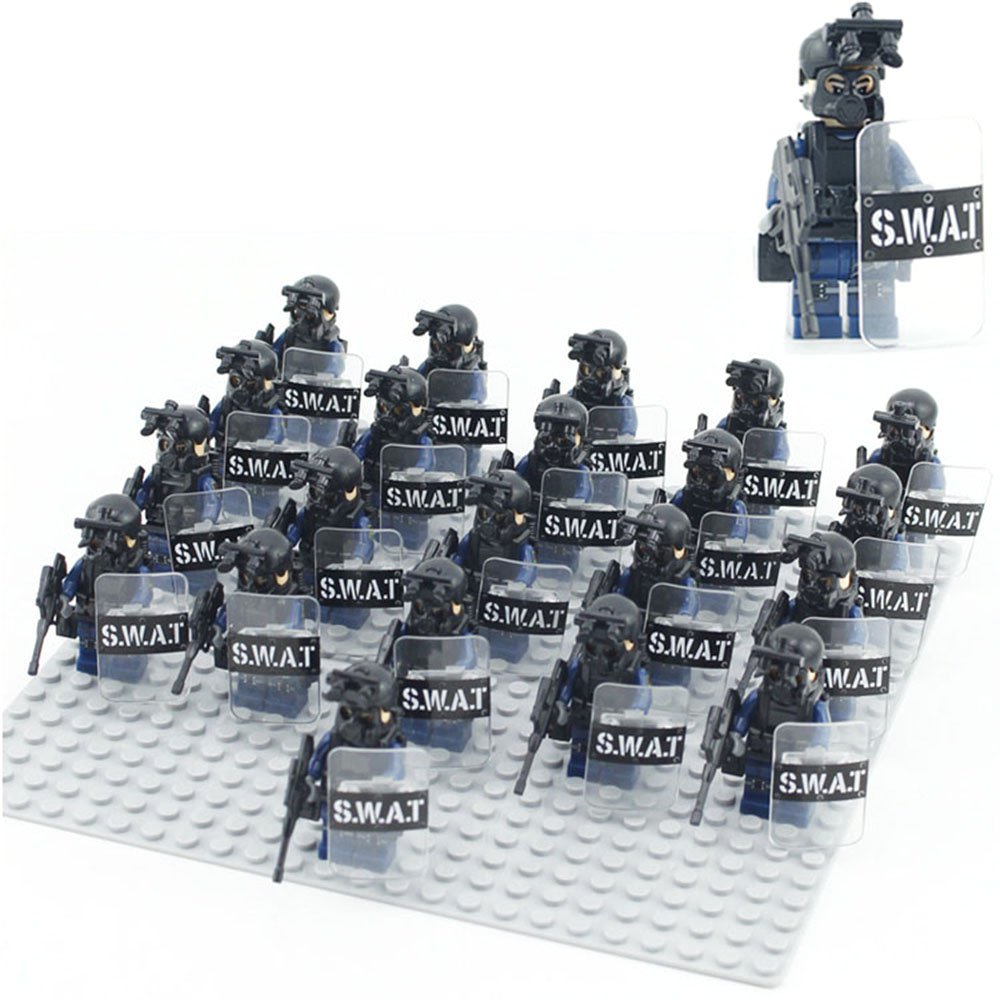 21pcs USA Special Weapons and Tactics (SWAT) Teams Military Minifigures Toys