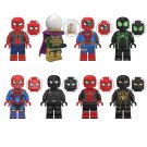 8pcs Spiderman with Stealth Suit Spider-Armor Collection DIY Minifigures for Kids
