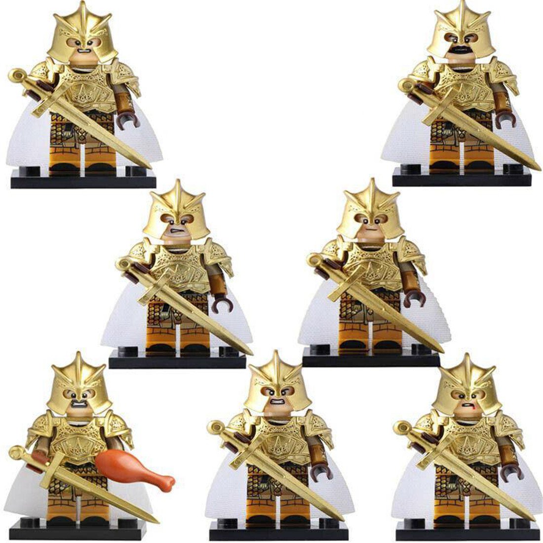 7pcs Custom The Kingsguard Minifigures Building Blocks Toys for Boys and Girls