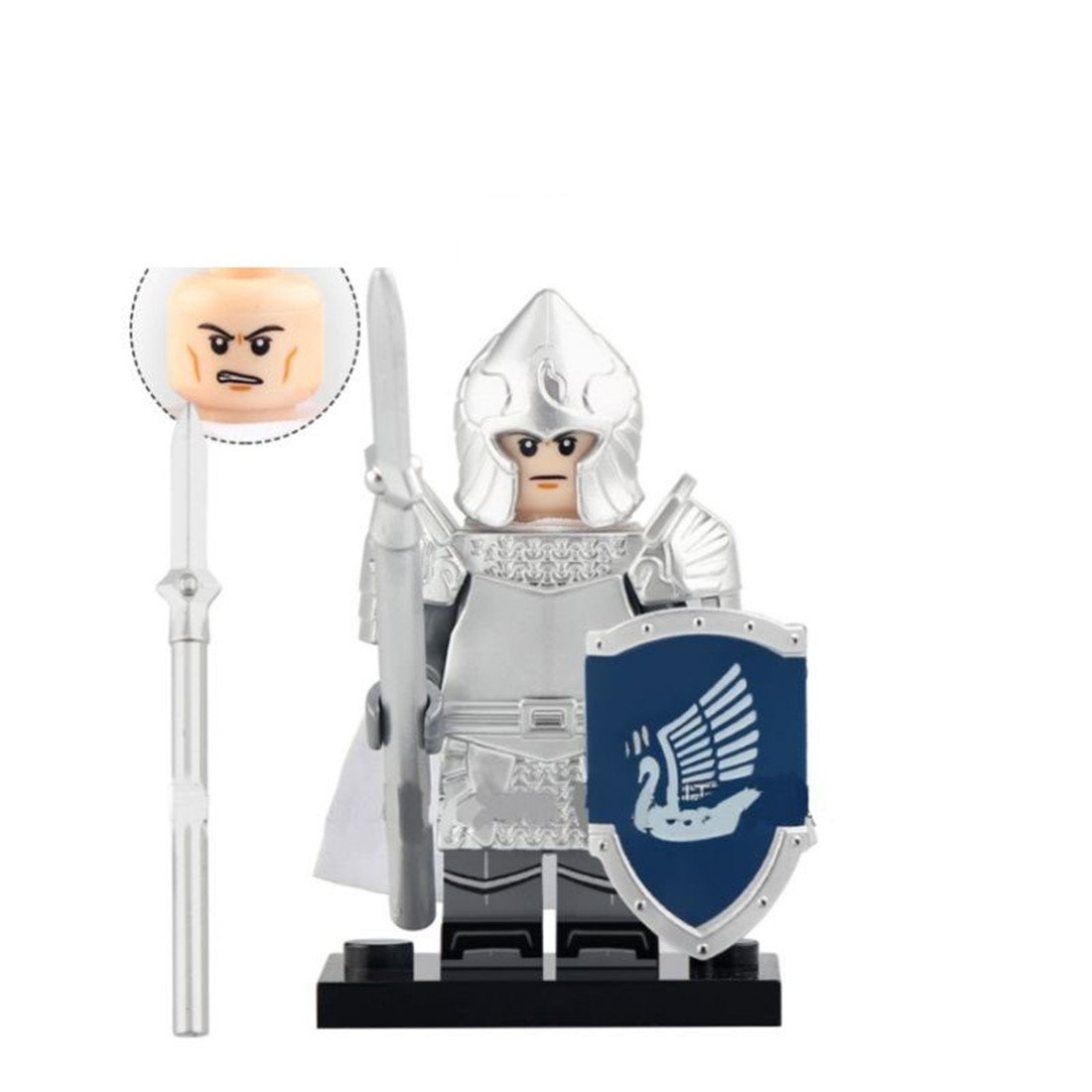 1pcs LOTR Dol Amroth Captain Swan Knight Minifigure Building Blocks
