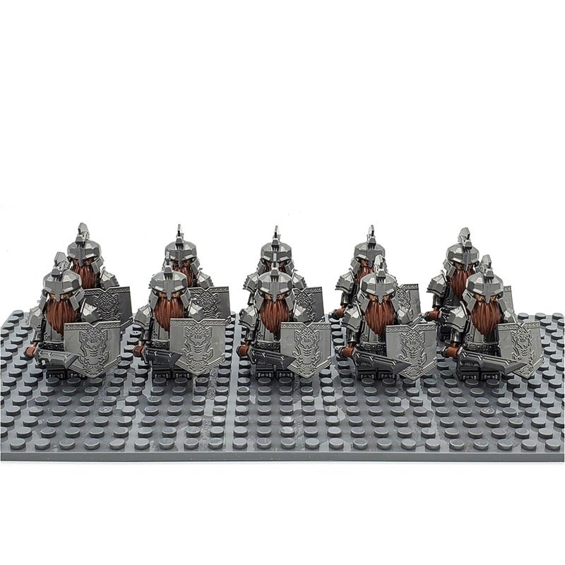 LOTR Dwarf Heavy Longswords Infantry Army Set 10 Minifigures Lot