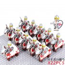 22pcs/Set Mounted Templar Knights Minifigure Building Blocks