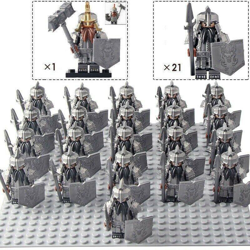 LOTR Mountain Dwarves Heavy Spear Infantry 22PCS Minifigure Set