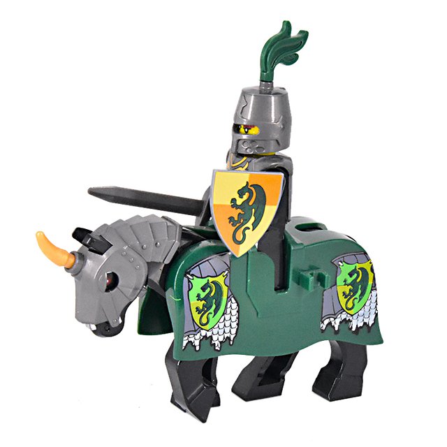 1PC Medieval Castle Mounted Dragon Knight Minifigure Set A